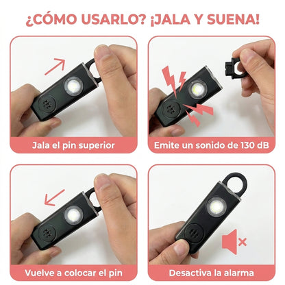 AVISAYA® | Alarma Personal Recargable con Luz LED